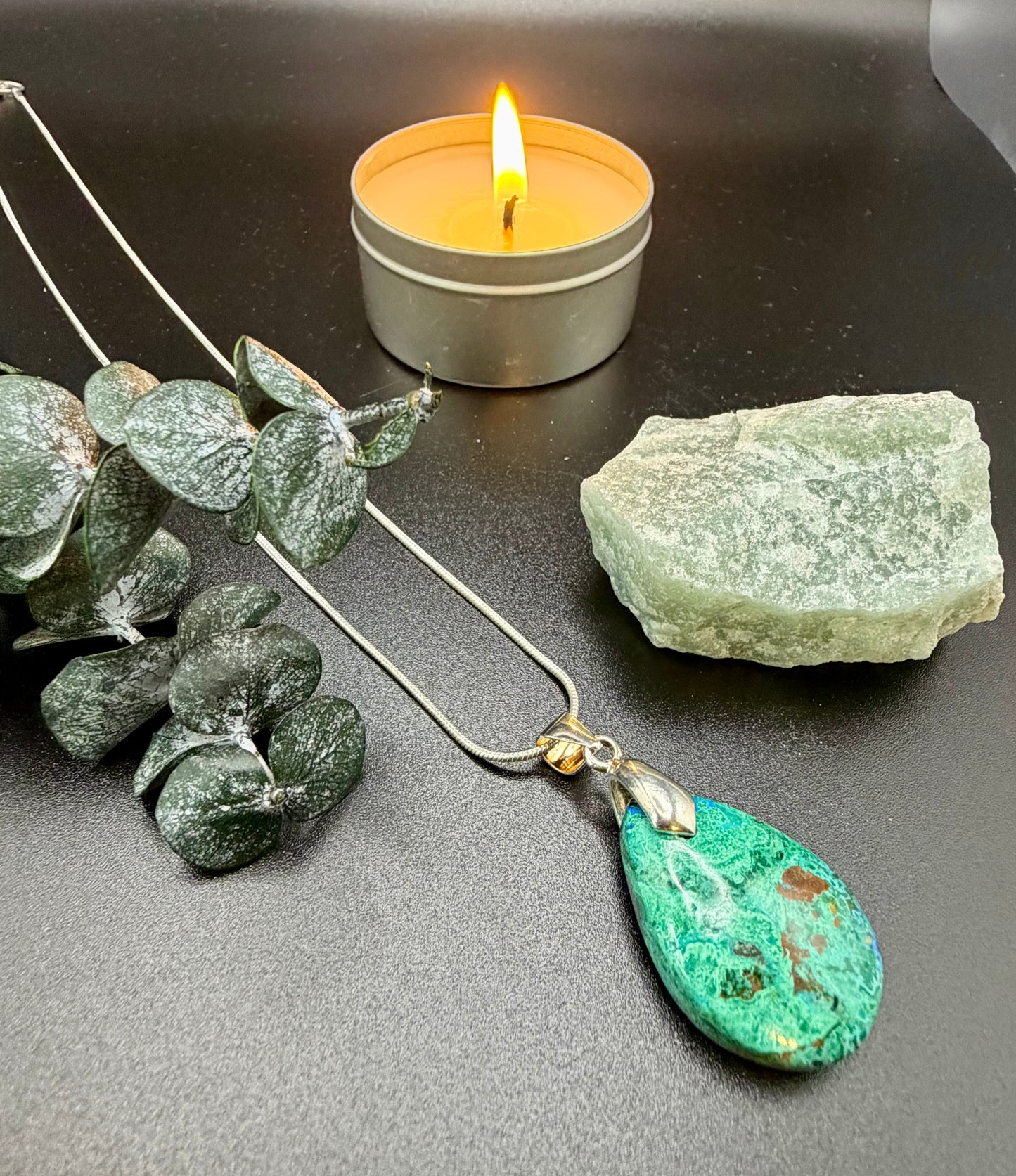 Verdant Spirit – Chrysocolla & Malachite Stone Pendant