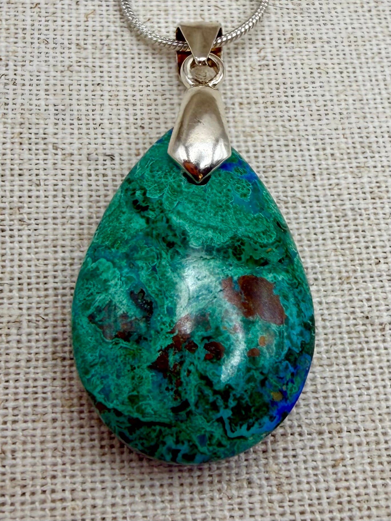 Verdant Spirit – Chrysocolla & Malachite Stone Pendant