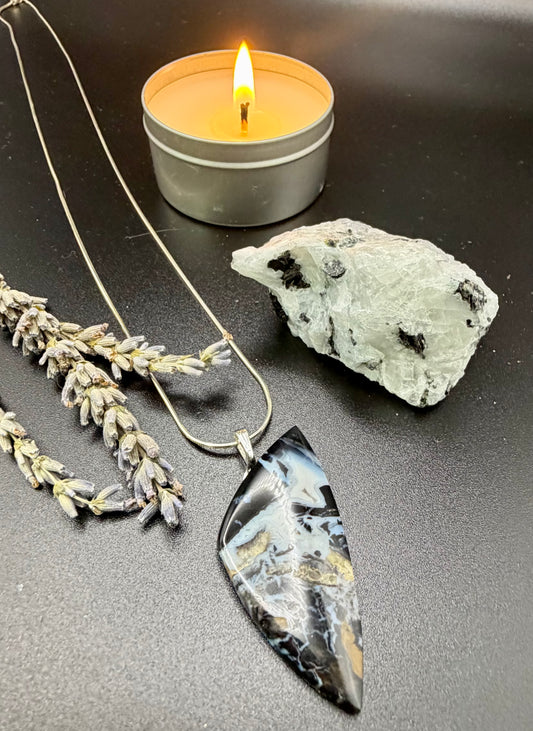 Ancient Roots – Tom Miner Agatized Wood Stone Pendant